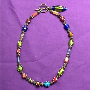 Beaded multi-colored necklace 17.5”‎